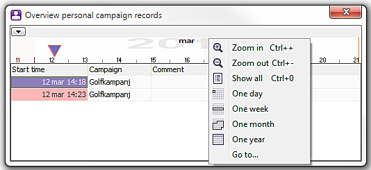 View your personal campaign records in a separate window